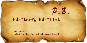 Péterfy Bálint névjegykártya