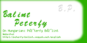 balint peterfy business card